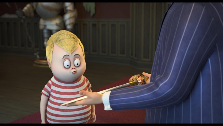 Pugsley Addams จาก The Addams Family ค.ศ. 2019 (พ.ศ. 2562) ให้เสียงพากย์โดย Fin Wolfhard