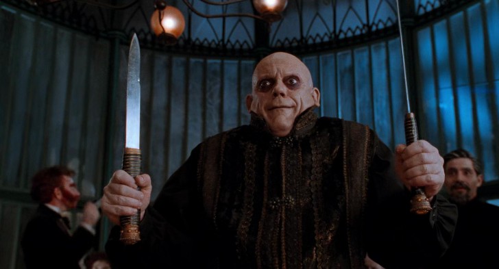 Christopher Lloyd ในบท Uncle Fester จากหนัง ภาพยนตร์ The Addams Family ค.ศ. 1991 (พ.ศ. 2534)