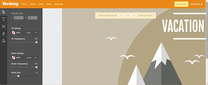 เว็บไซต์ Vecteezy Editor