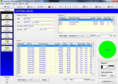 โปรแกรมคำนวณการตัดชิ้นงาน 1 และ 2 มิติ Nesting Optimizer โปรแกรมคำนวณการตัดชิ้นงาน 1 และ 2 มิติ Nesting Optimizer