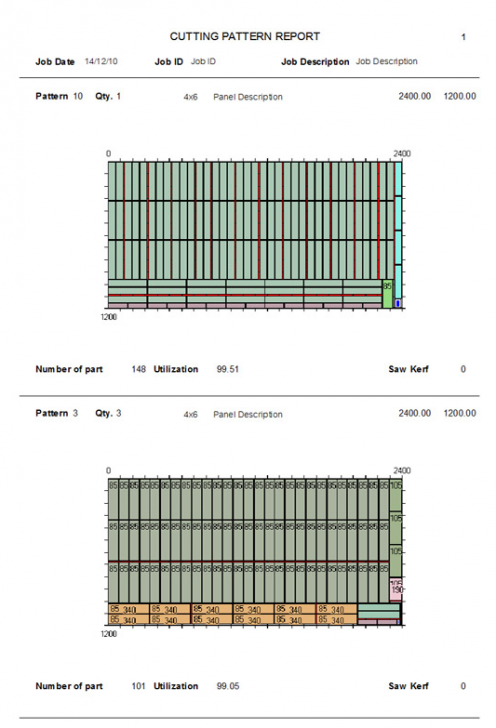 โปรแกรมคำนวณการตัดชิ้นงาน 1 และ 2 มิติ Nesting Optimizer