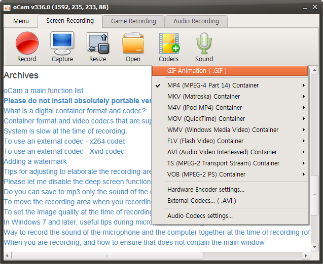 oCam Screen Recorder