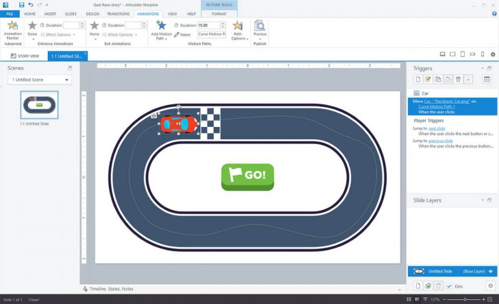 โปรแกรมสร้างสื่อการสอนอินเทอร์แอคทีฟ รุ่นระดับกลาง Articulate Storyline 360