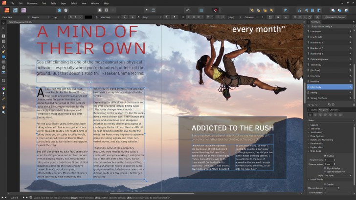 โปรแกรมออกแบบสื่อสิ่งพิมพ์ อีบุ๊ก Affinity Publisher 2 for Windows