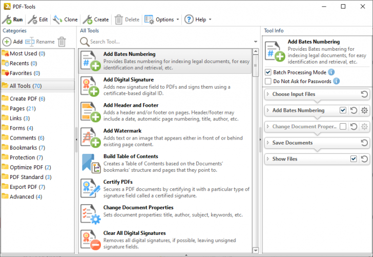 ฟีเจอร์ของ ชุดเครื่องมือ PDF-Tools