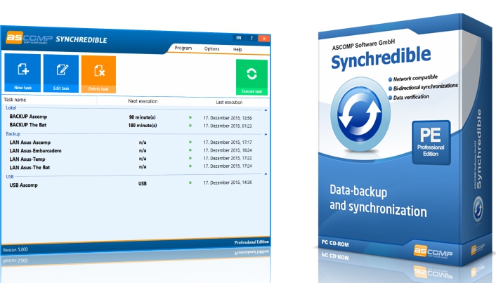 โปรแกรมเก็บสำรองไฟล์สำคัญ Synchredible Professional