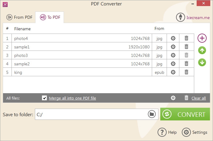 โปรแกรมแปลงไฟล์เอกสาร Icecream PDF Converter PRO