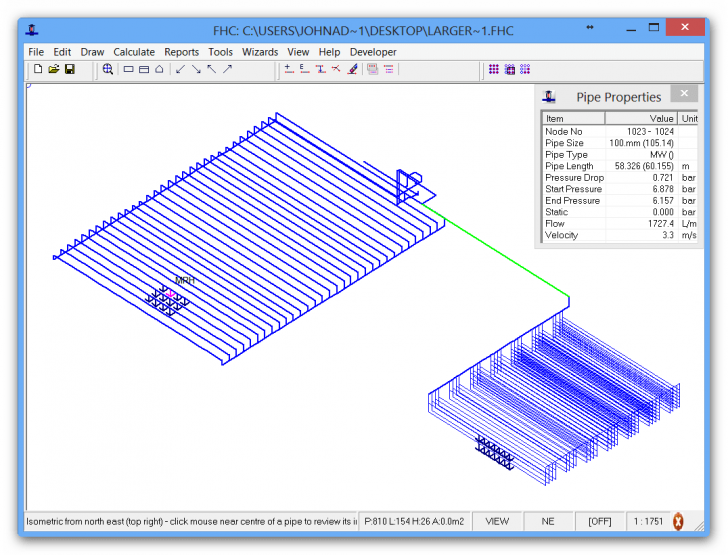 โปรแกรมออกแบบระบบท่อน้ำดับเพลิง สำหรับผู้ใช้งาน 5 คน CANUTE FHC Pro