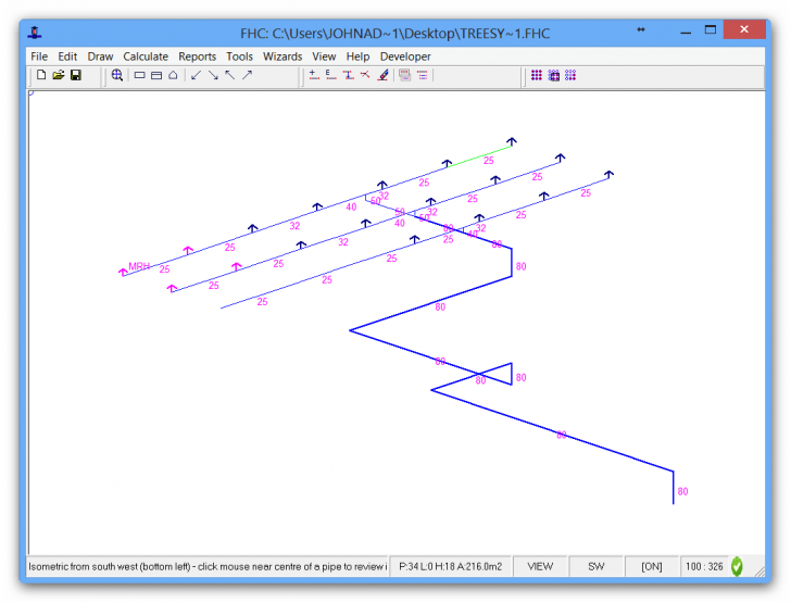 โปรแกรมออกแบบระบบท่อน้ำดับเพลิง สำหรับผู้ใช้งาน 5 คน CANUTE FHC Pro