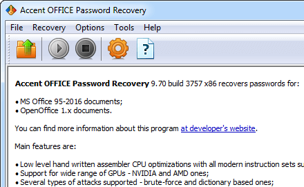 Accent OFFICE Password Recovery Accent OFFICE Password Recovery