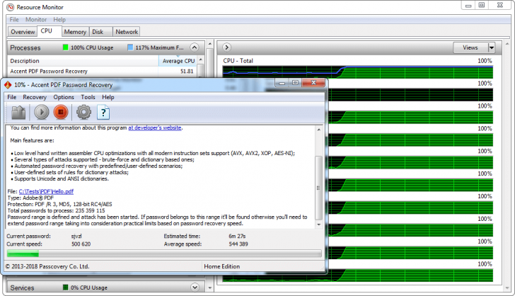Accent PDF Password Recovery