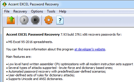 Accent EXCEL Password Recovery Accent EXCEL Password Recovery