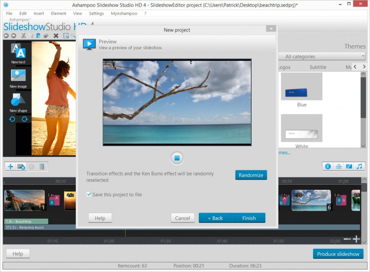 โปรแกรมทำพรีเซนเทชั่น Ashampoo Slideshow Studio HD 4