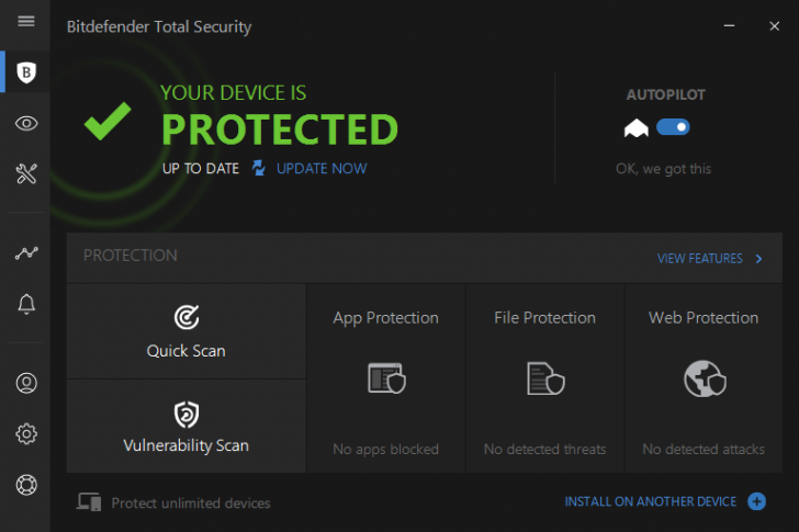 โปรแกรมแอนตี้ไวรัส รุ่นระดับสูง Bitdefender Total Security