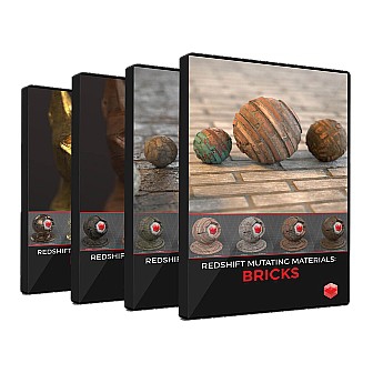 Pixel Lab Redshift Mutating Materials Bundle (รวมชุดปลั๊กอินเสริมโปรแกรม Redshift ในรูปแบบวัตถุดิบ โลหะ ไม้ หิน อิฐ ที่สมจริง)