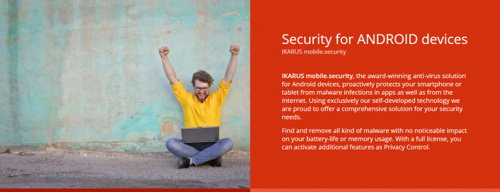 แอปพลิเคชันป้องกันไวรัสบนแอนดรอยด์ IKARUS mobile.security