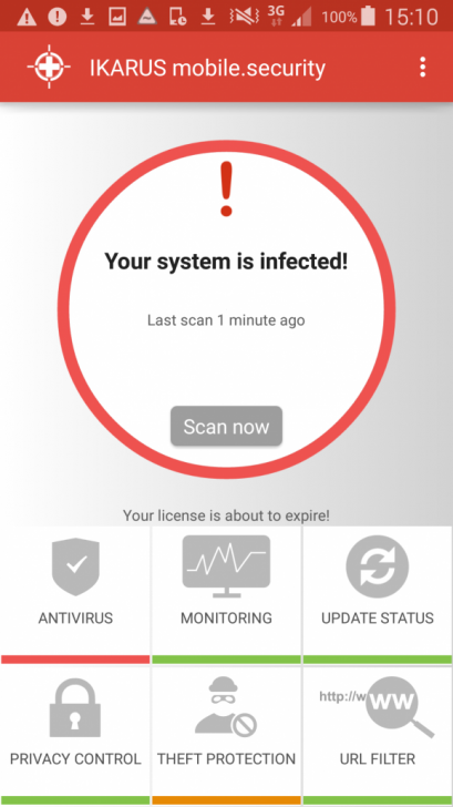แอปพลิเคชันป้องกันไวรัสบนแอนดรอยด์ IKARUS mobile.security