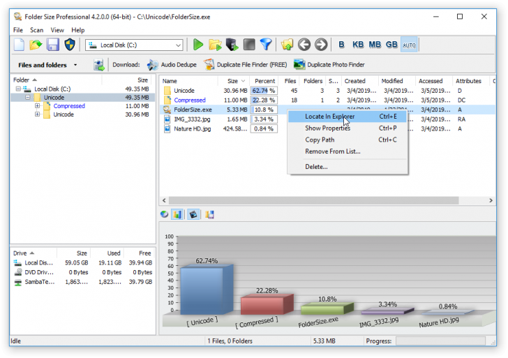 โปรแกรมเช็กขนาดไฟล์ และโฟลเดอร์ Folder Size