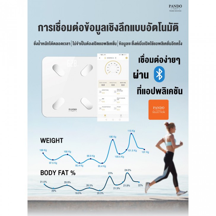 เครื่องชั่งน้ำหนักอัจฉริยะ Pando Smart Body Composition Scale