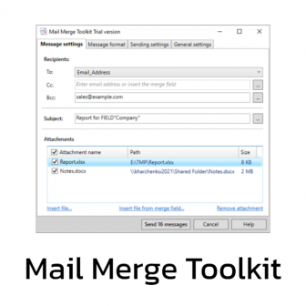 Mail Merge Toolkit (ปลั๊กอินสำหรับ Microsoft Office ใช้ส่งอีเมลไปยังลูกค้า หรือกลุ่มเป้าหมายจำนวนมาก)