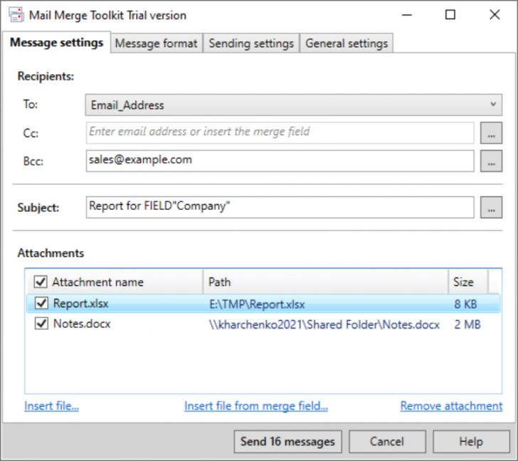 โปรแกรมปลั๊กอินส่งอีเมล Mail Merge Toolkit
