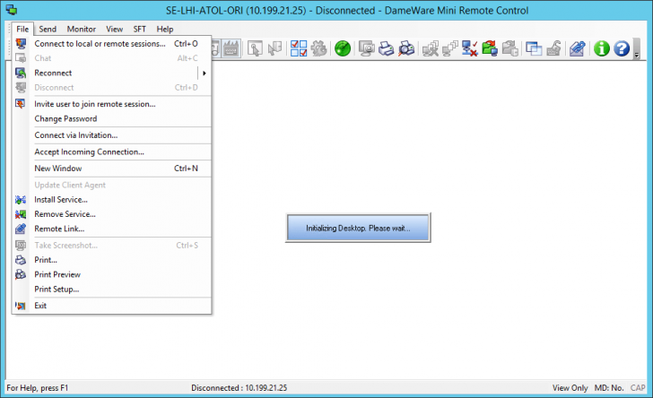 โปรแกรมรีโมทหน้าจอ SolarWinds DameWare Mini Remote Control