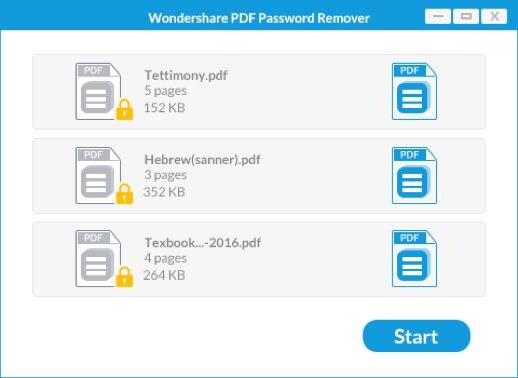 โปรแกรมลบรหัสผ่านไฟล์เอกสารพีดีเอฟ Wondershare PDF Password Remover for Windows โปรแกรมลบรหัสผ่านไฟล์เอกสารพีดีเอฟ Wondershare PDF Password Remover for Windows
