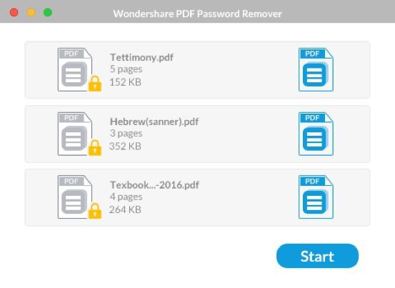 โปรแกรมลบรหัสผ่านไฟล์เอกสารพีดีเอฟ Wondershare PDF Password Remover for Mac