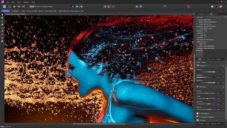 โปรแกรมแต่งรูป จัดการ RAW ไฟล์ Affinity Photo 2 for Mac