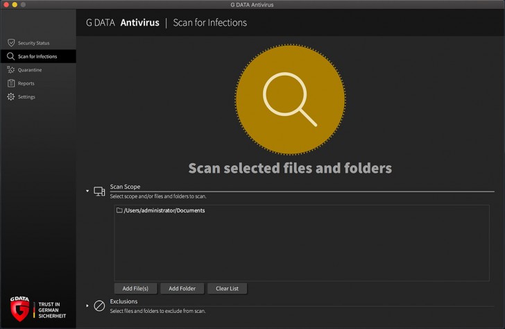 โปรแกรมแอนตี้ไวรัส G Data AntiVirus for Mac