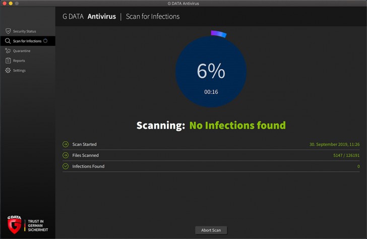 โปรแกรมแอนตี้ไวรัส G Data AntiVirus for Mac