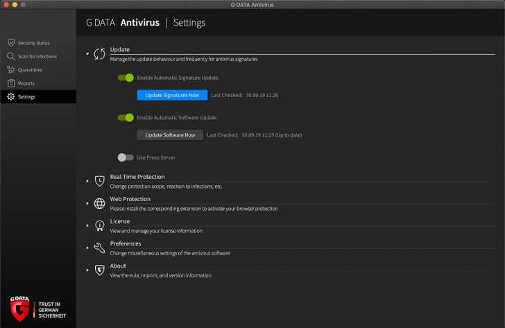 โปรแกรมแอนตี้ไวรัส G Data AntiVirus for Mac