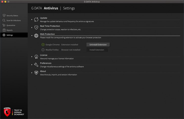 โปรแกรมแอนตี้ไวรัส G Data AntiVirus for Mac