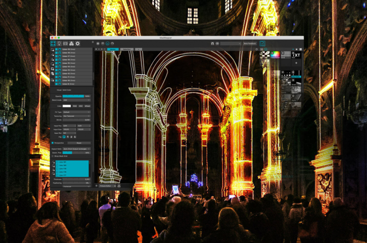 โปรแกรมออกแบบแสงสี งานแสดงสถาปัตยกรรม Madmapper Education License