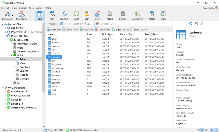 โปรแกรมจัดการฐานข้อมูล Navicat 17 for MariaDB - Perpetual License