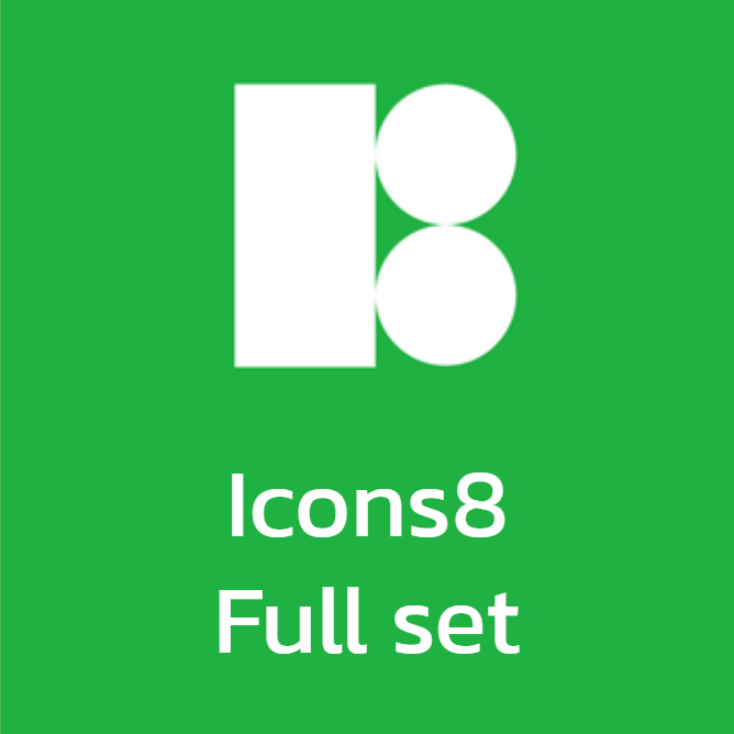 รวมชุดสต๊อกภาพ ไอคอน ภาพวาด ดนตรีประกอบคุณภาพสูง Icons8 Full Set