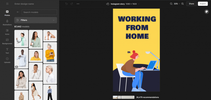 โปรแกรมออกแบบกราฟิกออนไลน์ พร้อมสต๊อกวัตถุดิบ Icons8 Mega Creator
