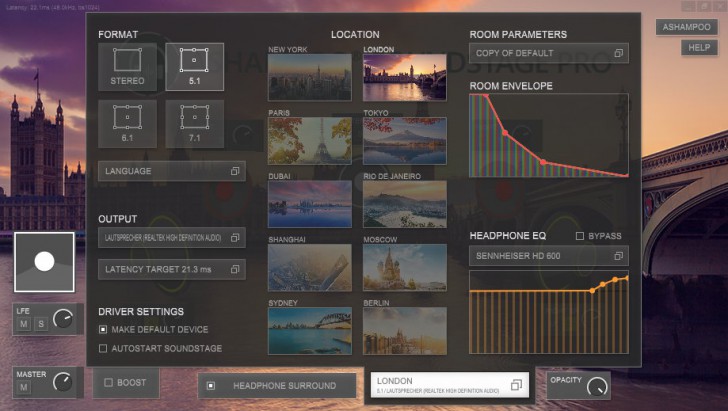 โปรแกรมทำเสียงเซอร์ราวด์ Ashampoo Soundstage Pro