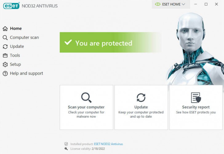 โปรแกรมแอนตี้ไวรัส สำหรับการใช้งานในบ้าน ESET NOD32 Antivirus