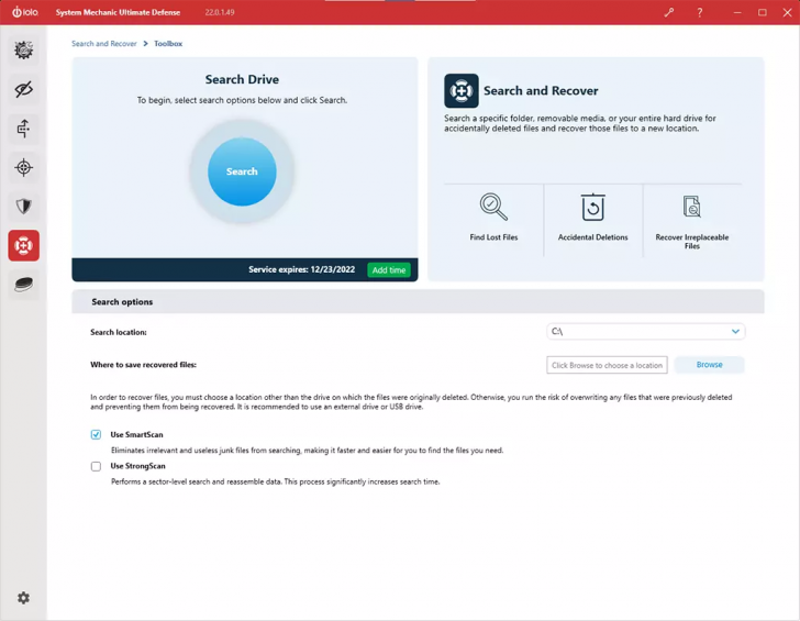 โปรแกรมกู้ข้อมูล Search and Recover