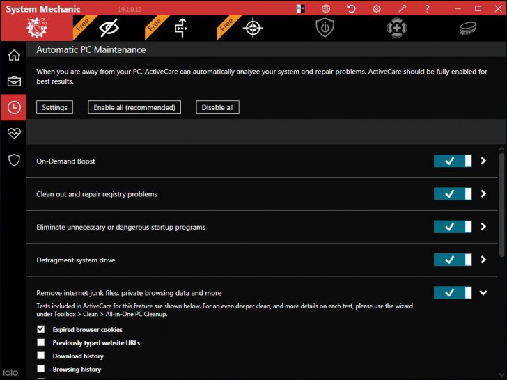 โปรแกรมปรับแต่ง เร่งความเร็วคอมพิวเตอร์ รุ่นมาตรฐาน iolo System Mechanic Standard