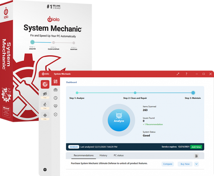 โปรแกรมปรับแต่ง เร่งความเร็วคอมพิวเตอร์ รุ่นสูงสุด iolo System Mechanic Ultimate Defense