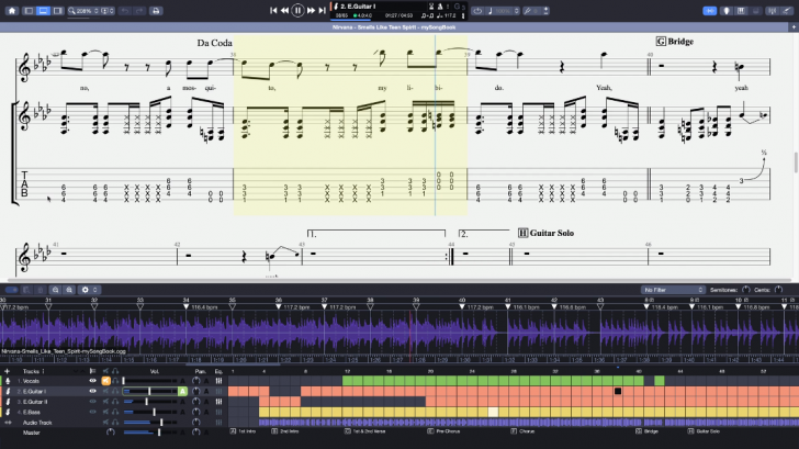 โปรแกรมฝึกเล่นกีตาร์ แกะเพลง แต่งเพลง Guitar Pro