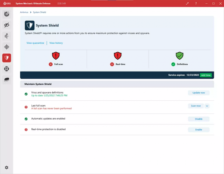 โปรแกรมแอนตี้ไวรัส iolo System Shield AV