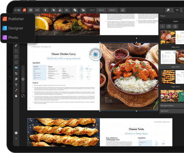 แอปพลิเคชัน iPad สำหรับออกแบบสื่อสิ่งพิมพ์ อีบุ๊ก Affinity Publisher 2 for iPad