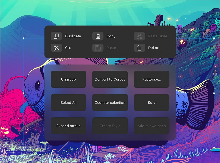 แอปพลิเคชัน iPad สำหรับวาดรูป เวกเตอร์ แรสเตอร์ Affinity Designer 2 for iPad