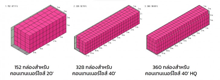 โปรแกรมคำนวณการจัดเรียงสินค้าใส่ตู้คอนเทนเนอร์ รุ่นโปร Cargo Optimizer Professional