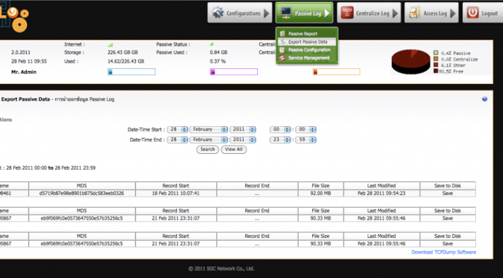 โปรแกรมจัดเก็บ Log File ตาม พ.ร.บ. คอมพิวเตอร์ SNIFF LOG 2.0