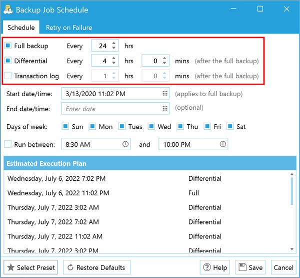 โปรแกรมสำรองฐานข้อมูล SQL รุ่นมาตรฐาน SQL Backup Master Standard Edition