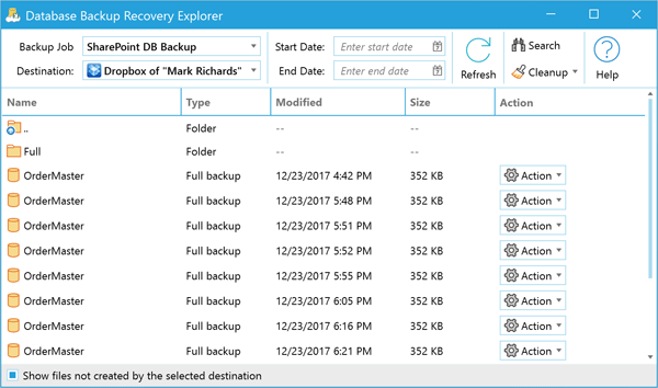 โปรแกรมสำรองฐานข้อมูล SQL รุ่นมาตรฐาน SQL Backup Master Standard Edition